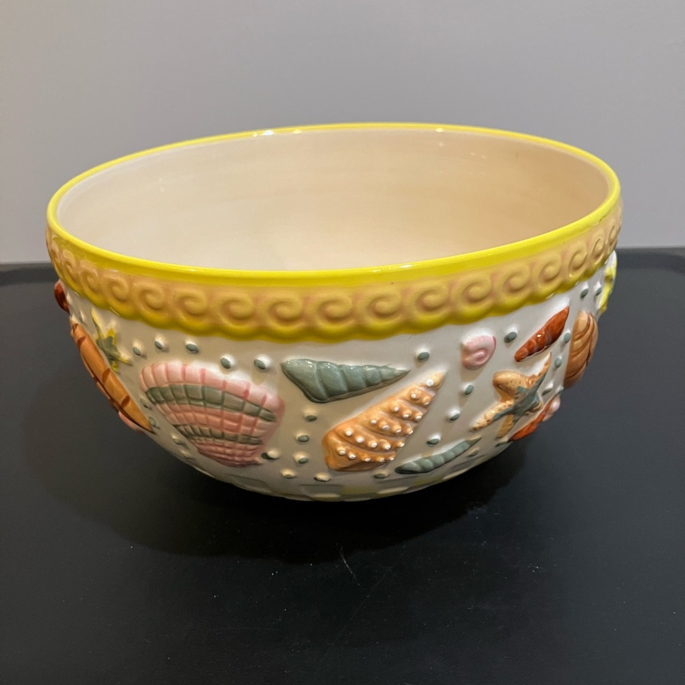 New Temp-tations By Tara Summer Shells 2 Quart Bowl Serving Dish Sea Ocean Beach